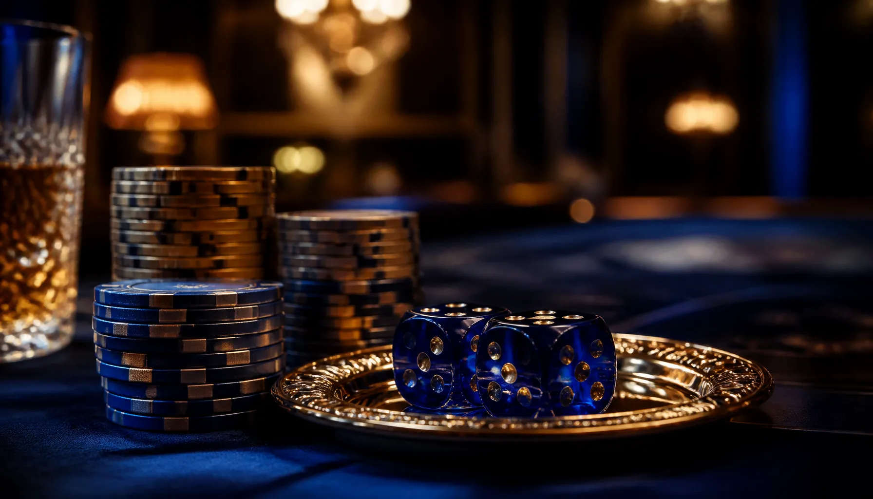 Ornate golden treasure chest overflowing with coins in a dramatic stone labyrinth corridor with warm torchlight